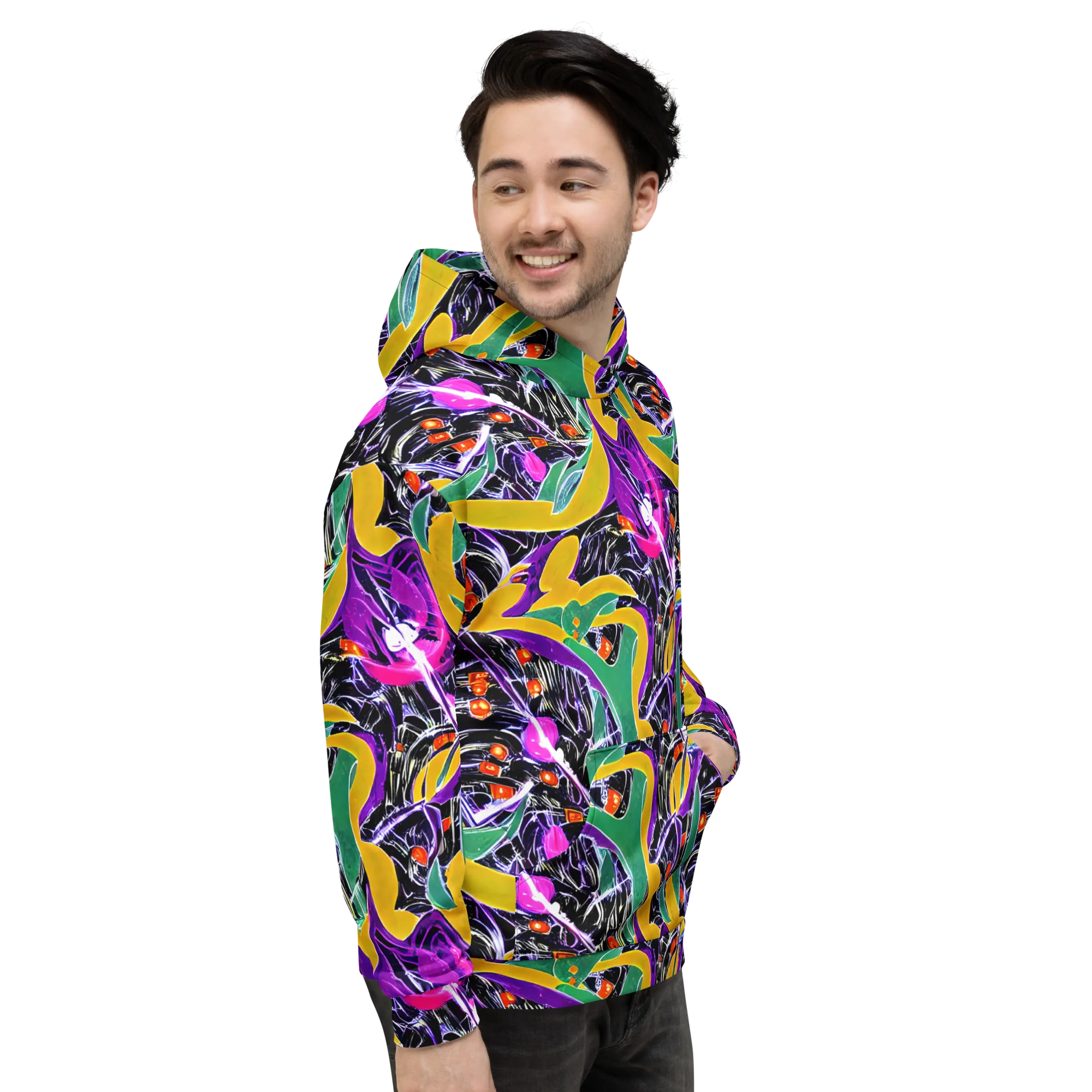 Lacquer Bloom on Hoodie — Right