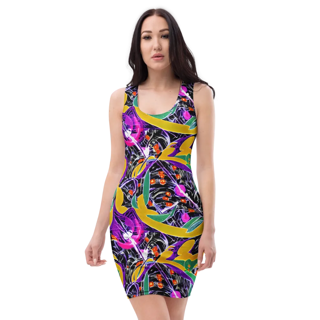 Lacquer Bloom on Bodycon Dress — Front