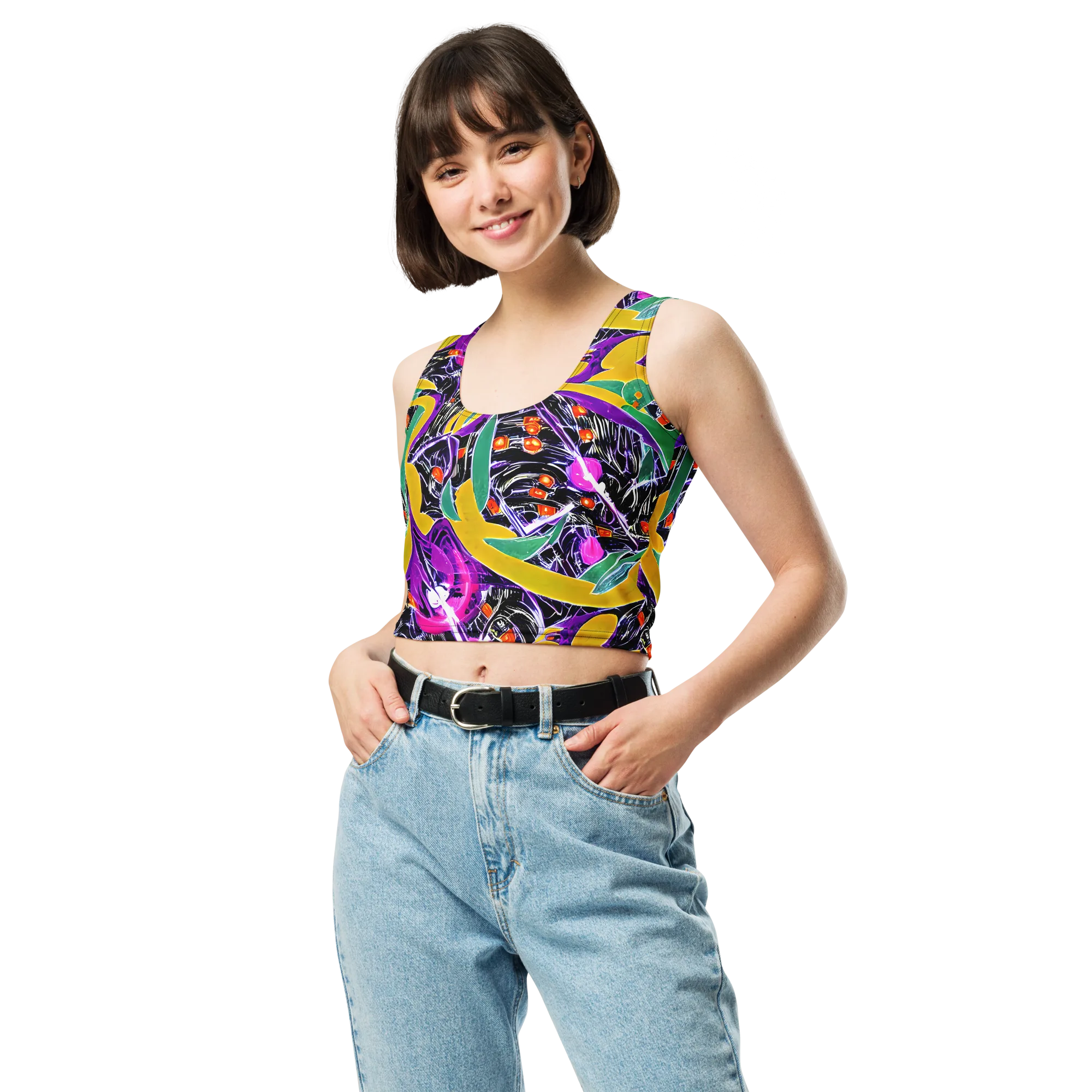 Lacquer Bloom on Crop Top — Front