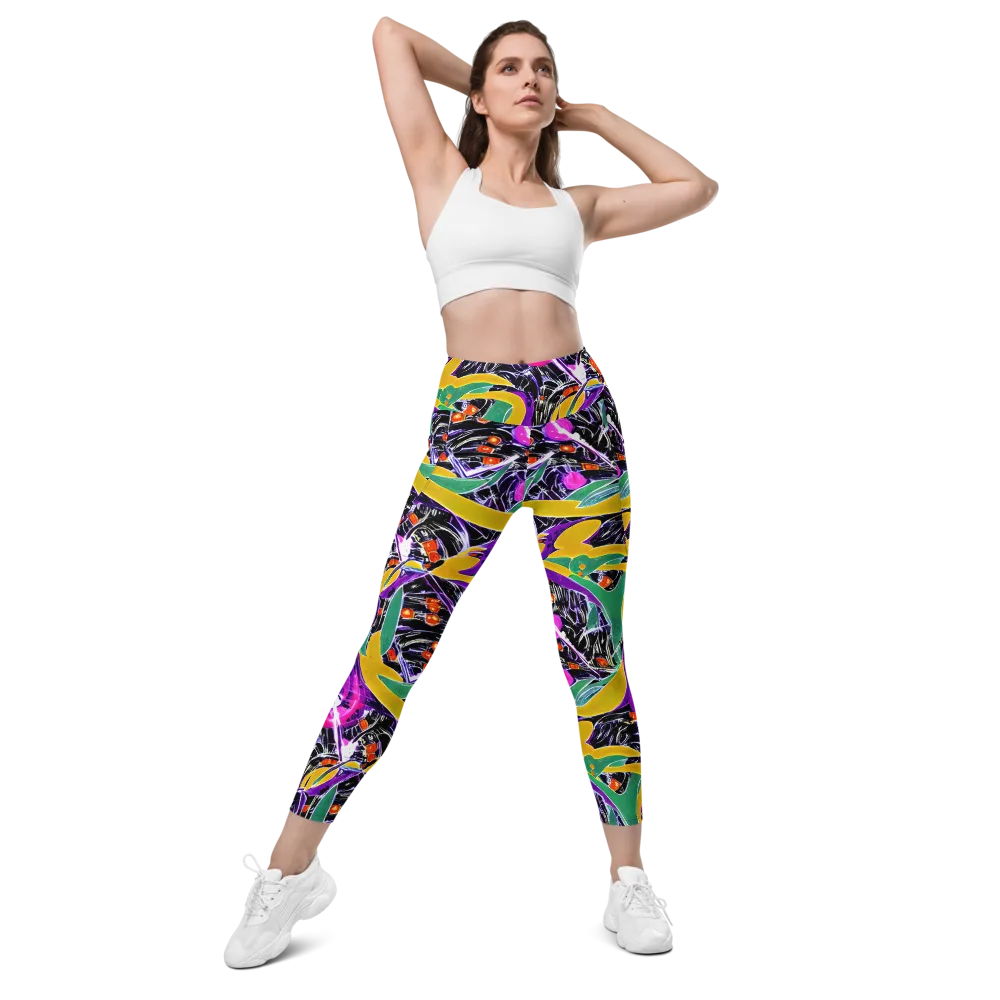 Lacquer Bloom on Leggings with Pockets — Front