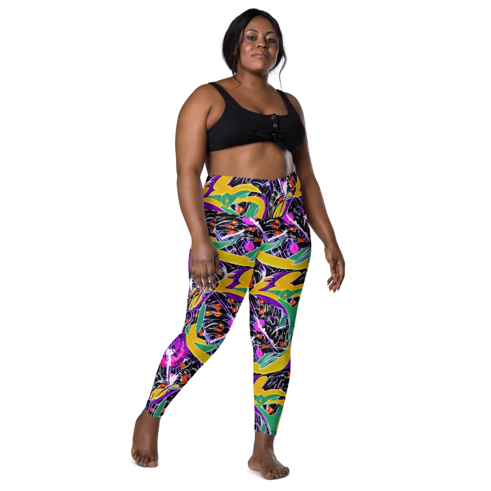 Lacquer Bloom on Leggings with Pockets — Front