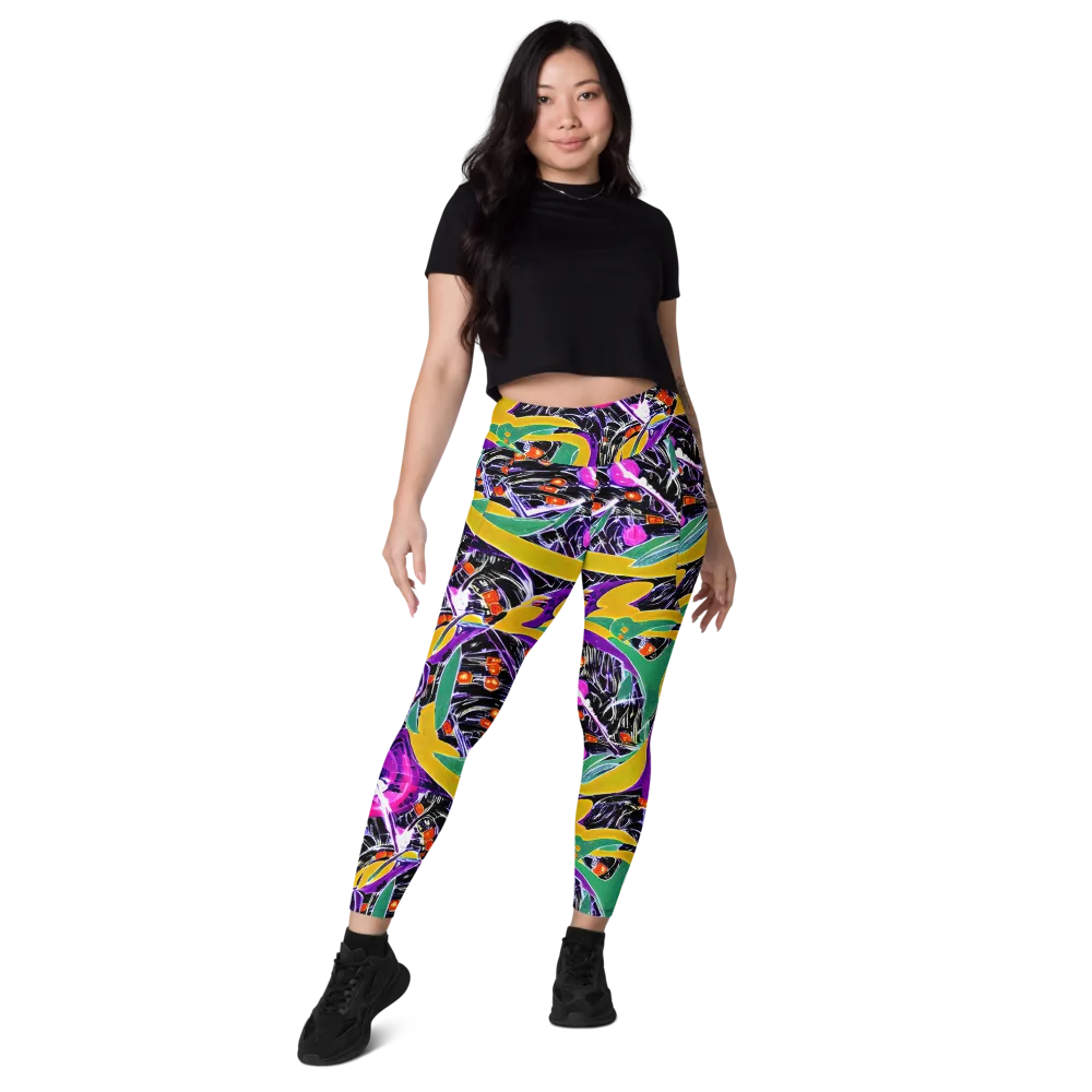 Lacquer Bloom on Leggings with Pockets — Front