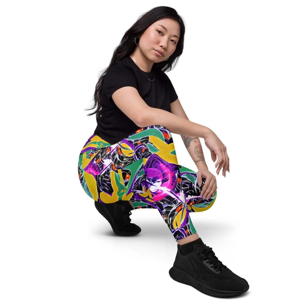 Lacquer Bloom on Leggings with Pockets — Right Front