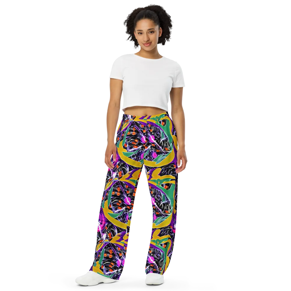 Lacquer Bloom on Wide-Leg Pants — Front