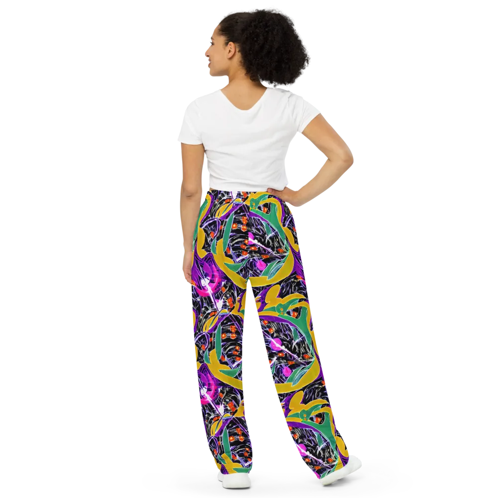 Lacquer Bloom on Wide-Leg Pants — Back