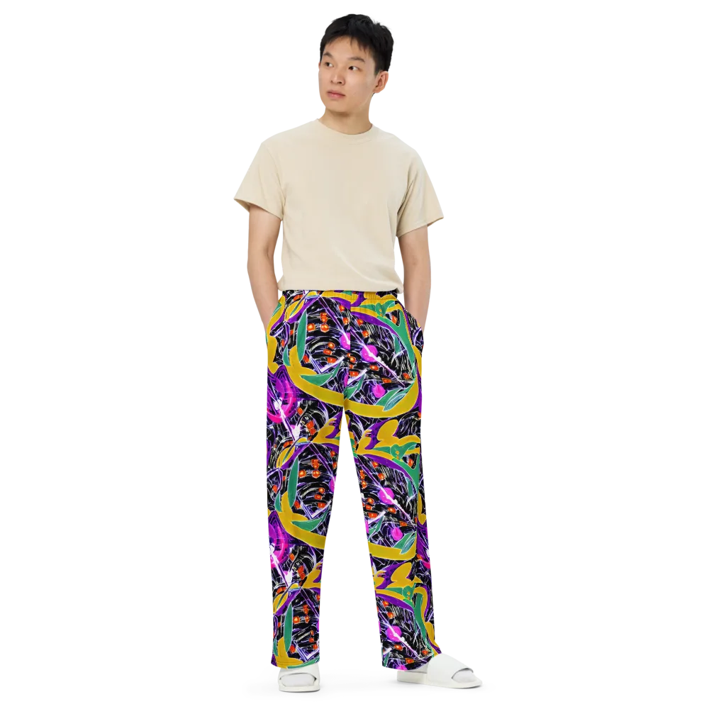 Lacquer Bloom on Wide-Leg Pants — Front