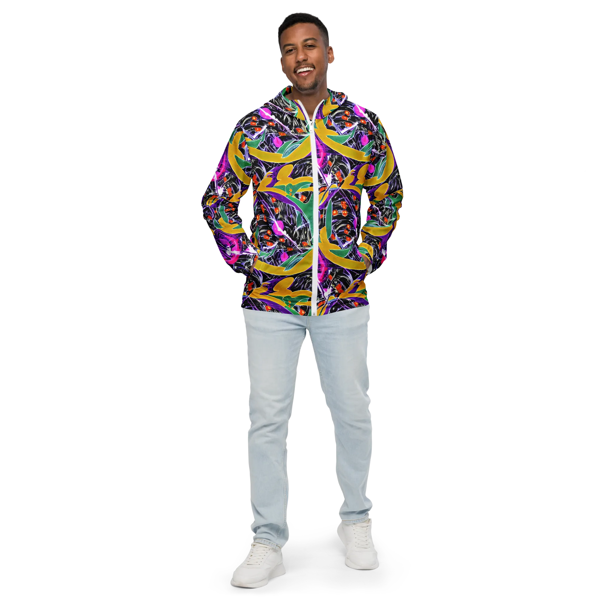 Lacquer Bloom on Men's Windbreaker — Front