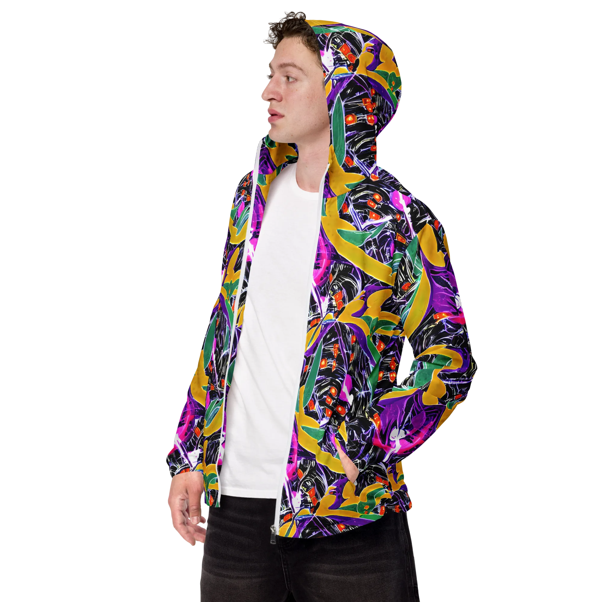 Lacquer Bloom on Men's Windbreaker — Left Front