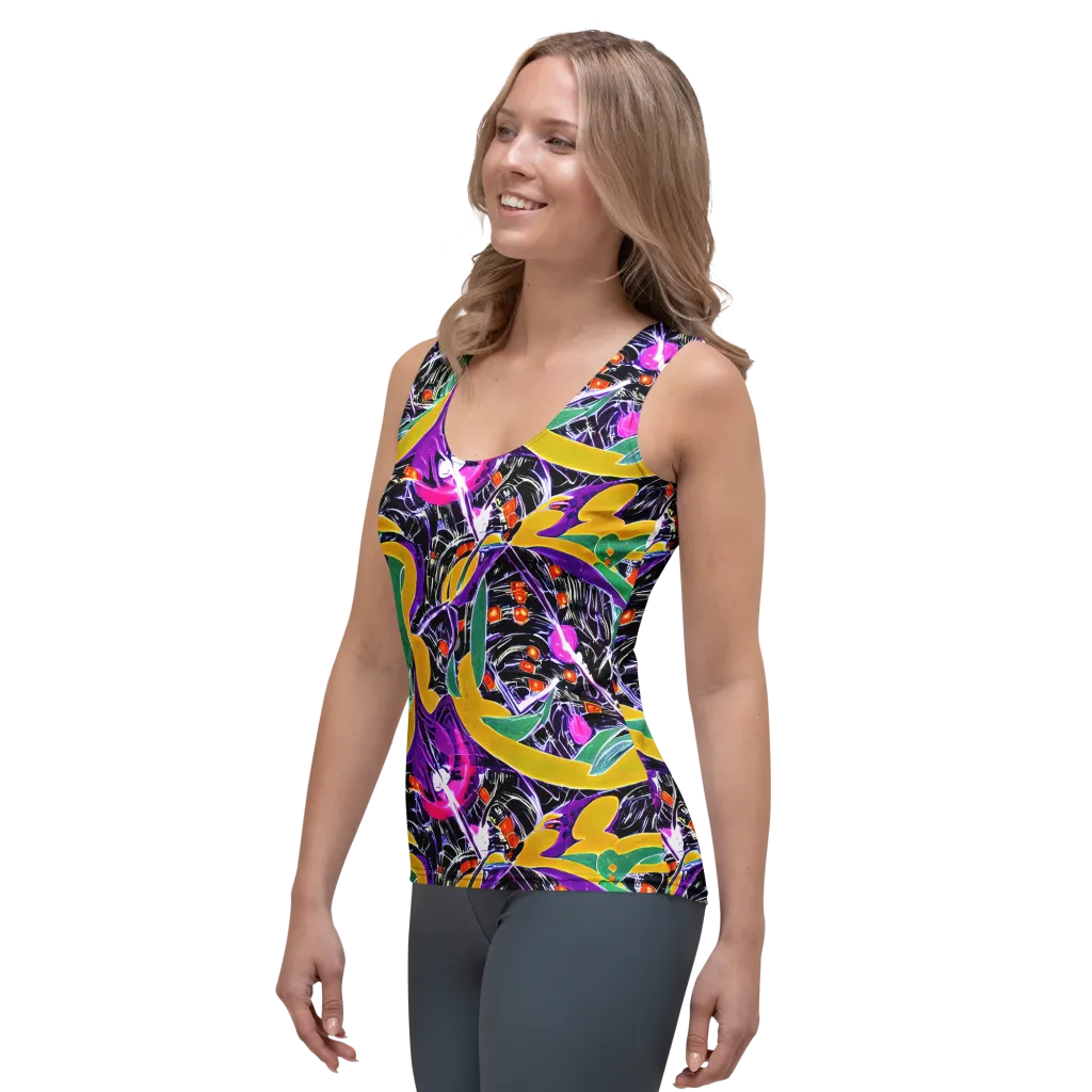Lacquer Bloom on Women's Tank Top — Left Front