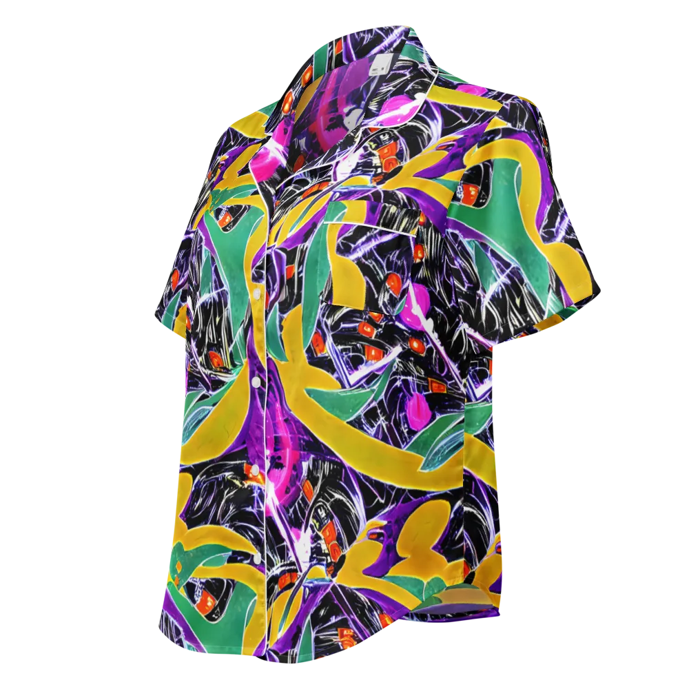 Lacquer Bloom on Women's Short Sleeve Pajama Top — Left Front