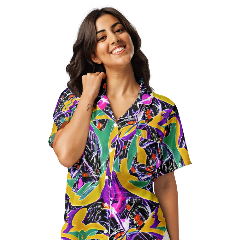 Lacquer Bloom on Women's Short Sleeve Pajama Top — Front