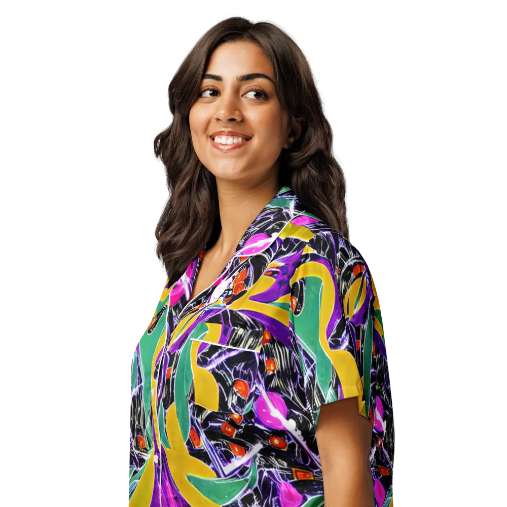 Lacquer Bloom on Women's Short Sleeve Pajama Top — Left Front