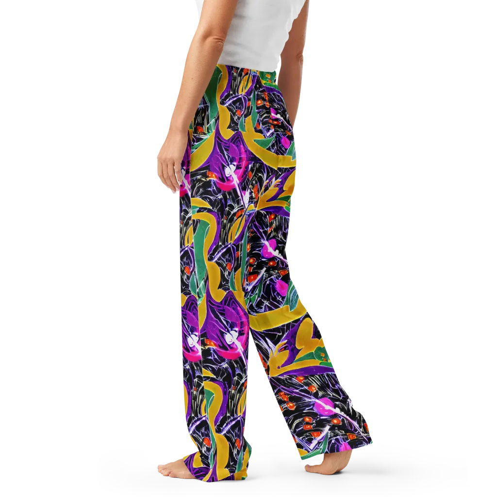 Lacquer Bloom on Women's Pajama Pants — Left
