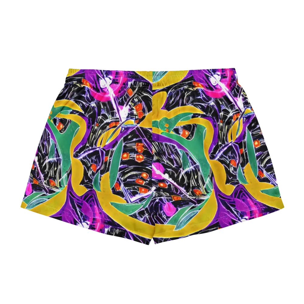 Lacquer Bloom on Women's Pajama Shorts — Back