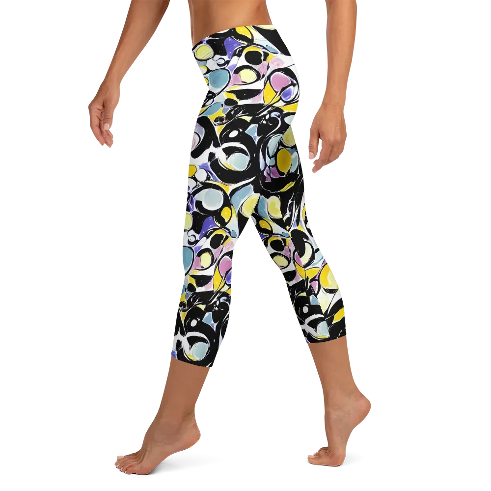 Electric Bubblegum on Capri Leggings — Left