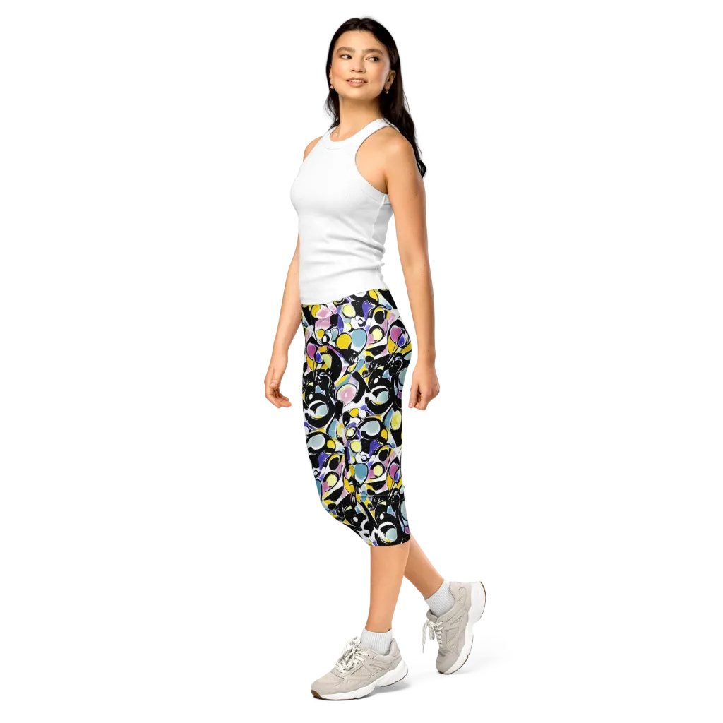 Electric Bubblegum on Capri Leggings — Left Front