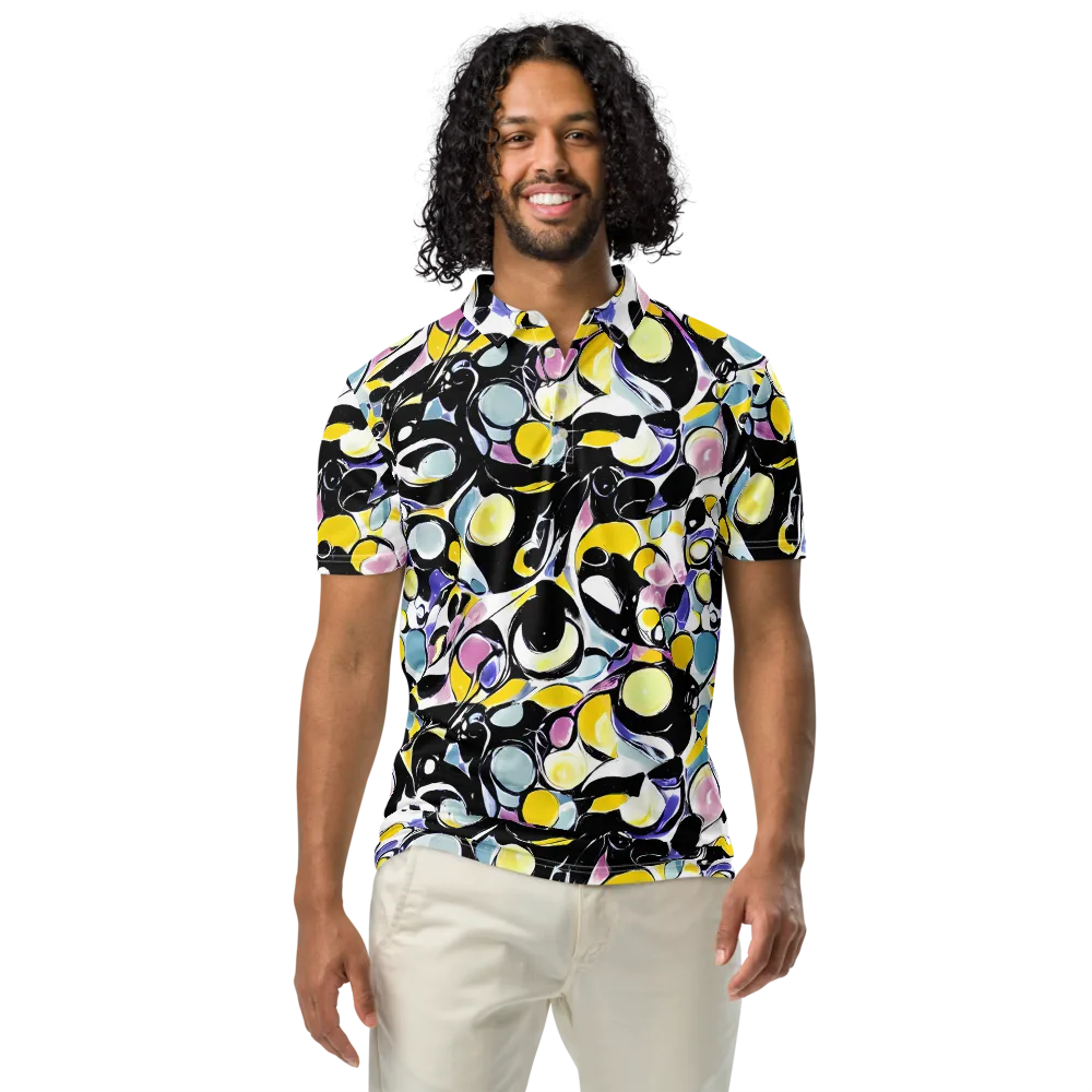 Electric Bubblegum on Men's Slim Fit Polo Shirt — Front