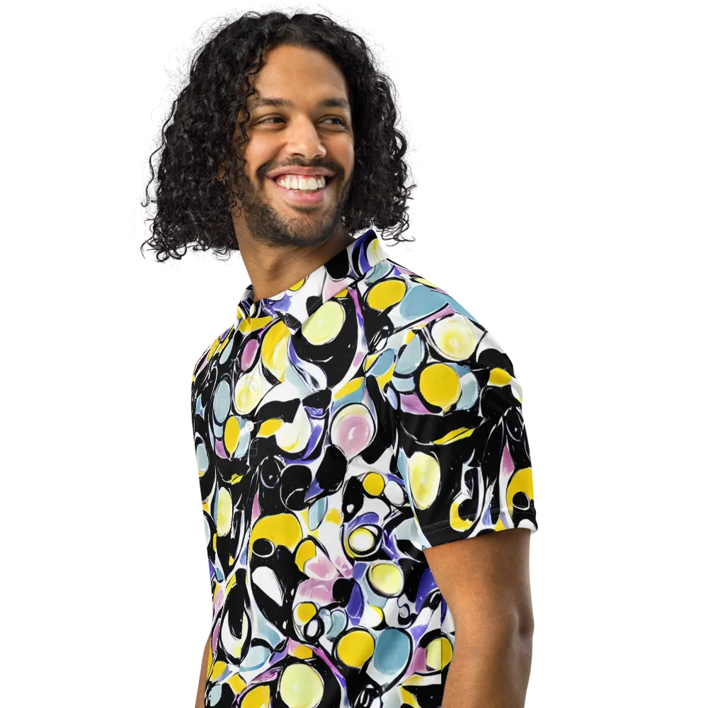 Electric Bubblegum on Men's Slim Fit Polo Shirt — Left Front
