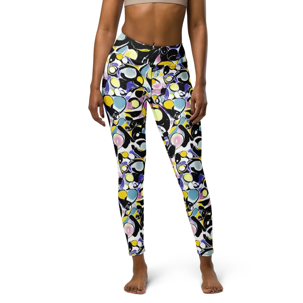 Electric Bubblegum on Yoga Leggings — Front