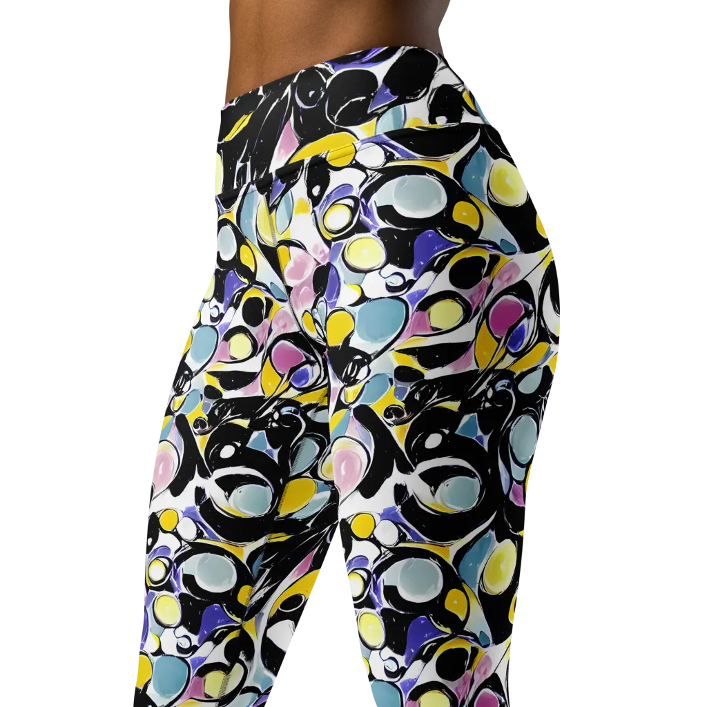 Electric Bubblegum on Yoga Leggings — Left Front