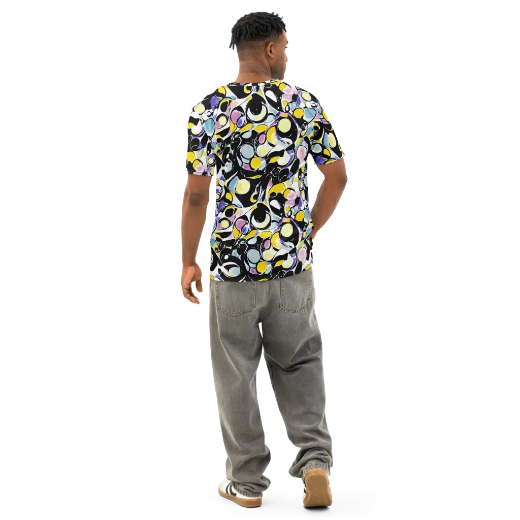Electric Bubblegum on Men's Cotton Crew Neck T-Shirt — Back