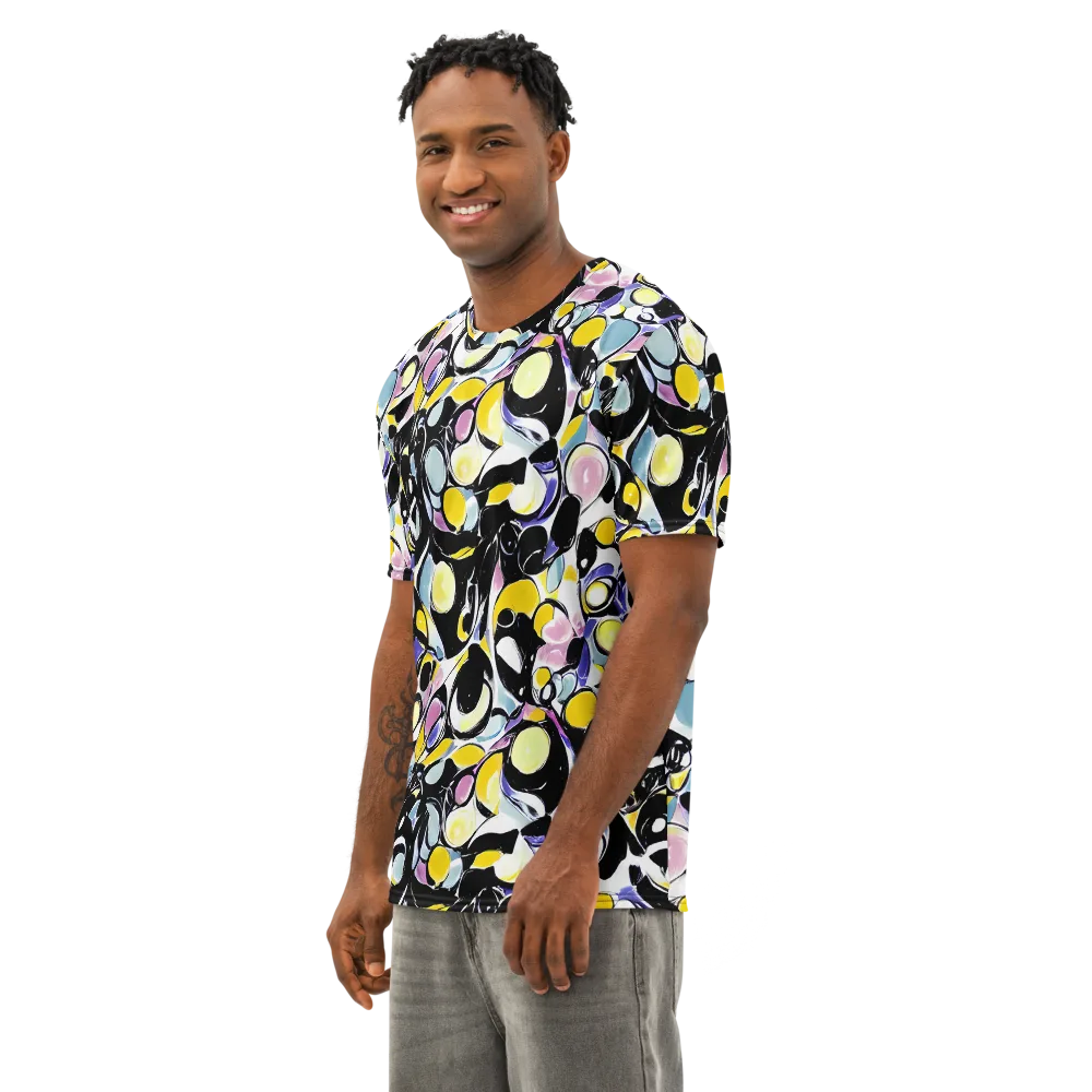 Electric Bubblegum on Men's Cotton Crew Neck T-Shirt — Left Front
