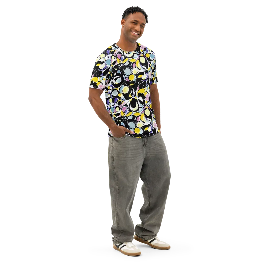 Electric Bubblegum on Men's Cotton Crew Neck T-Shirt — Right Front