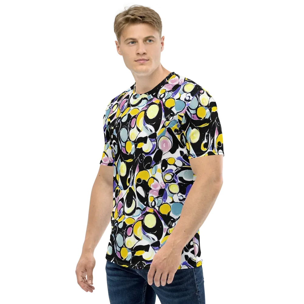 Electric Bubblegum on Men's Crew Neck T-Shirt — Left