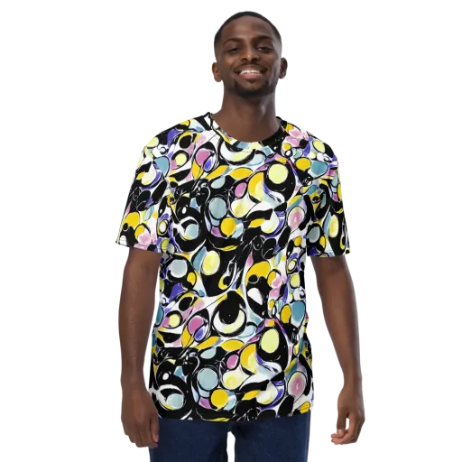 Electric Bubblegum on a Men's Crew Neck T-Shirt