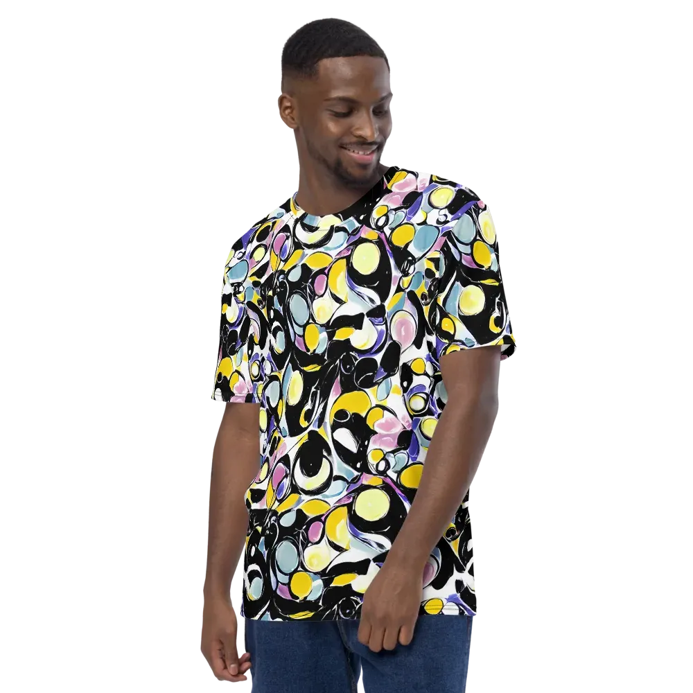 Electric Bubblegum on Men's Crew Neck T-Shirt — Left