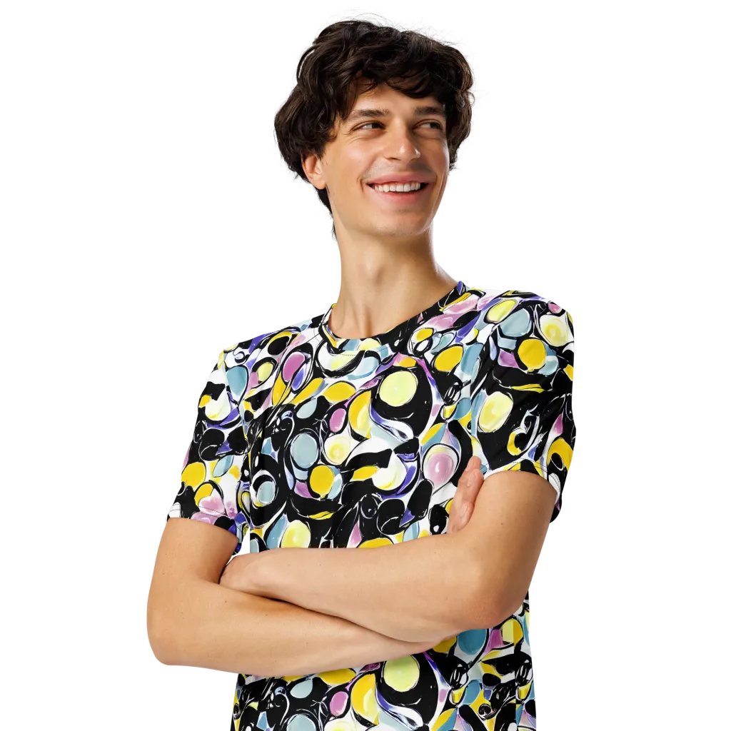 Electric Bubblegum on Men's Crew Neck T-Shirt — Left Front