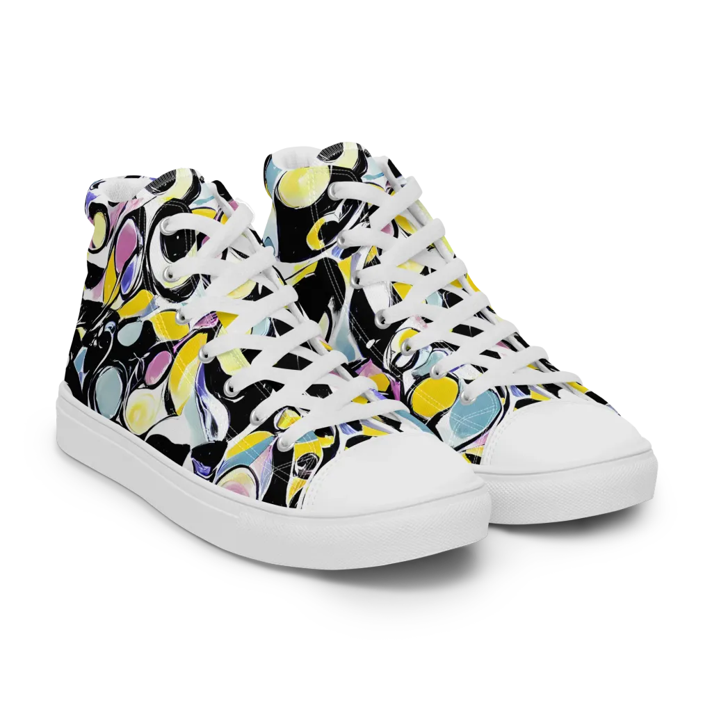 Electric Bubblegum on Men's High Top Canvas Shoes — Right Front