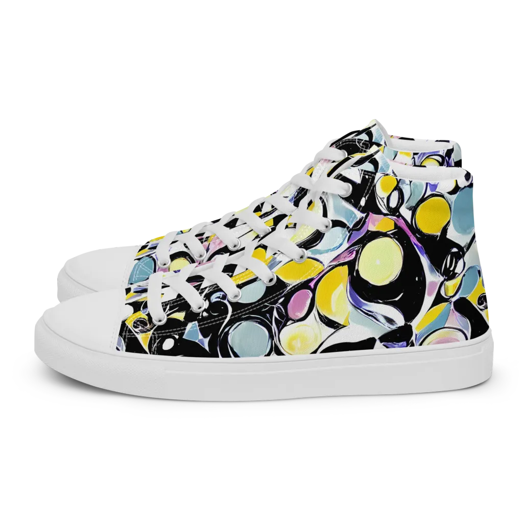 Electric Bubblegum on Men's High Top Canvas Shoes — Left