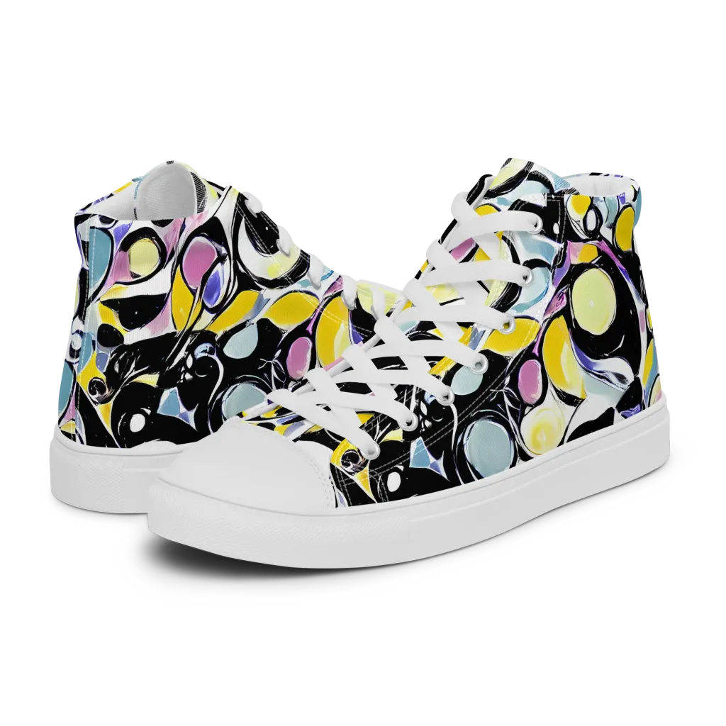 Electric Bubblegum on Men's High Top Canvas Shoes — Left
