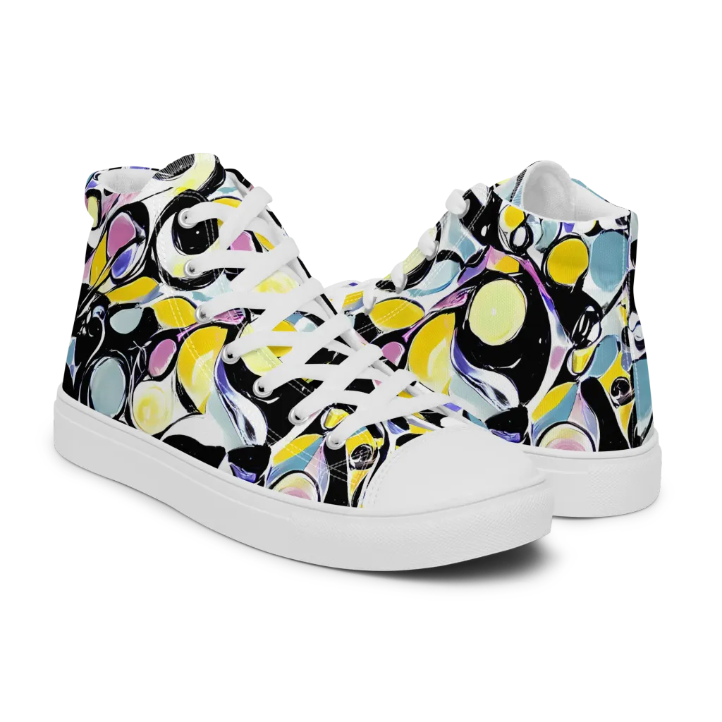 Electric Bubblegum on Men's High Top Canvas Shoes — Right