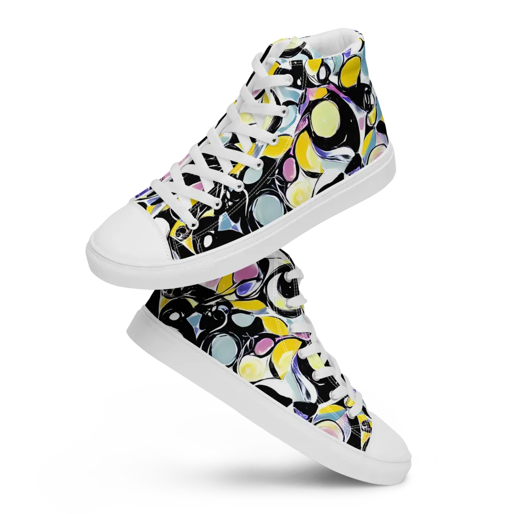 Electric Bubblegum on Men's High Top Canvas Shoes — Front