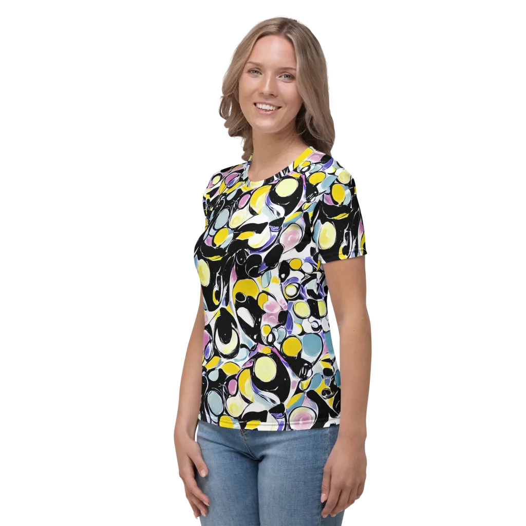 Electric Bubblegum on Women's Crew Neck T-Shirt — Left