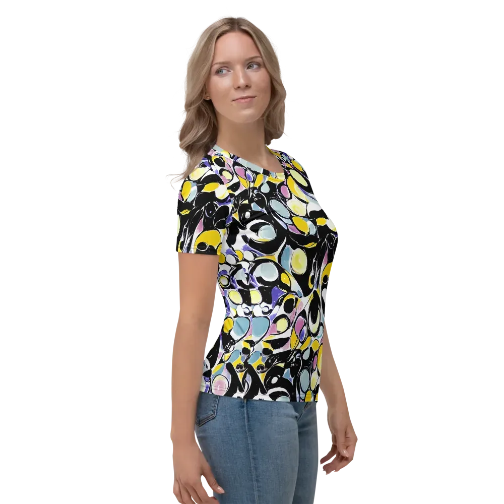 Electric Bubblegum on Women's Crew Neck T-Shirt — Right