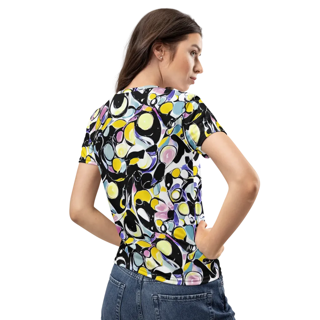 Electric Bubblegum on Women's Crew Neck T-Shirt — Back