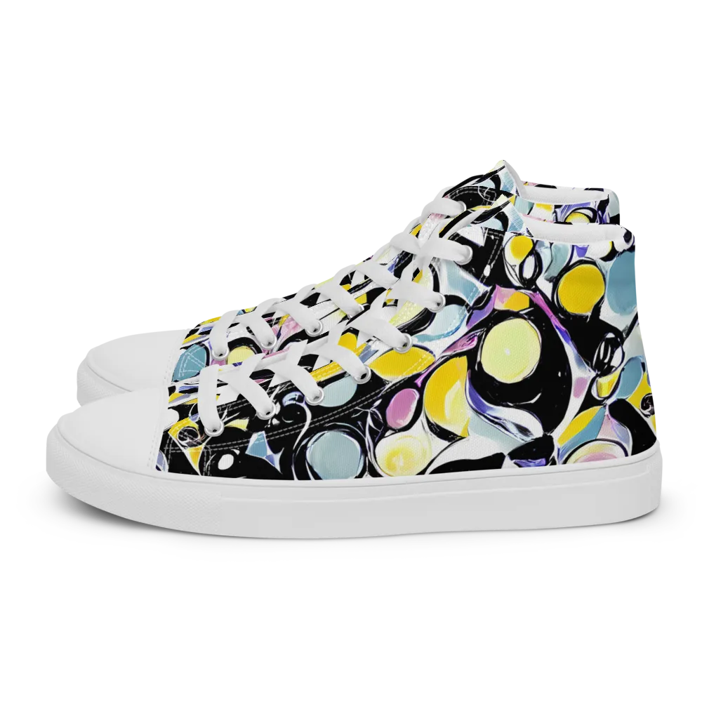 Electric Bubblegum on Women's High Top Canvas Shoes — Left