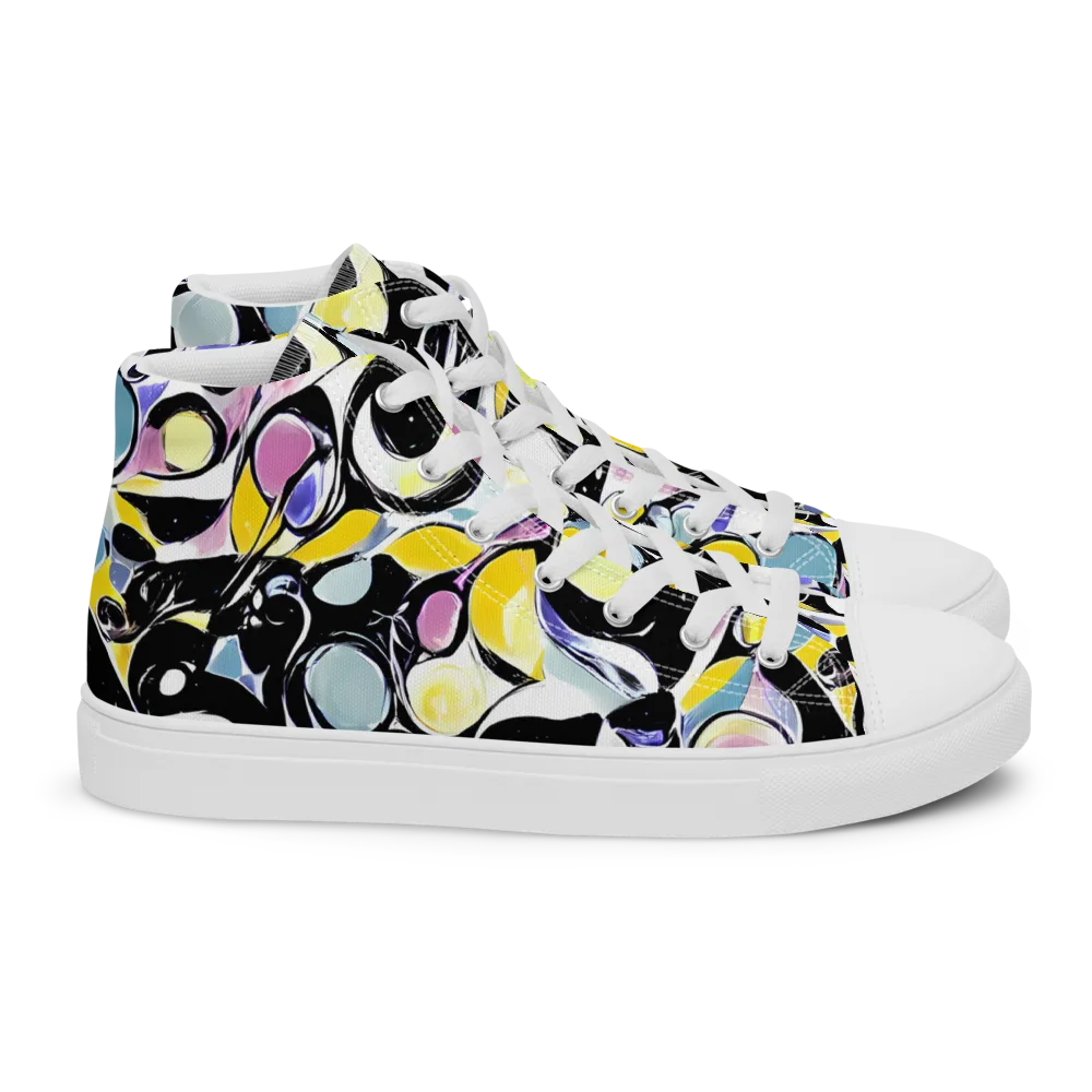 Electric Bubblegum on Women's High Top Canvas Shoes — Right