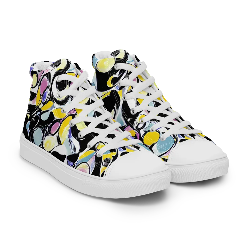 Electric Bubblegum on Women's High Top Canvas Shoes — Right Front