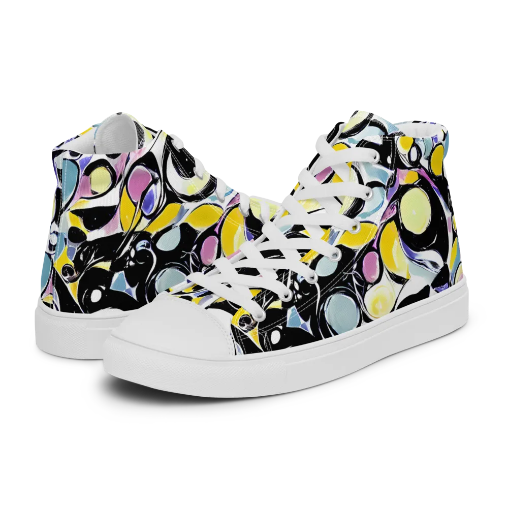 Electric Bubblegum on Women's High Top Canvas Shoes — Left
