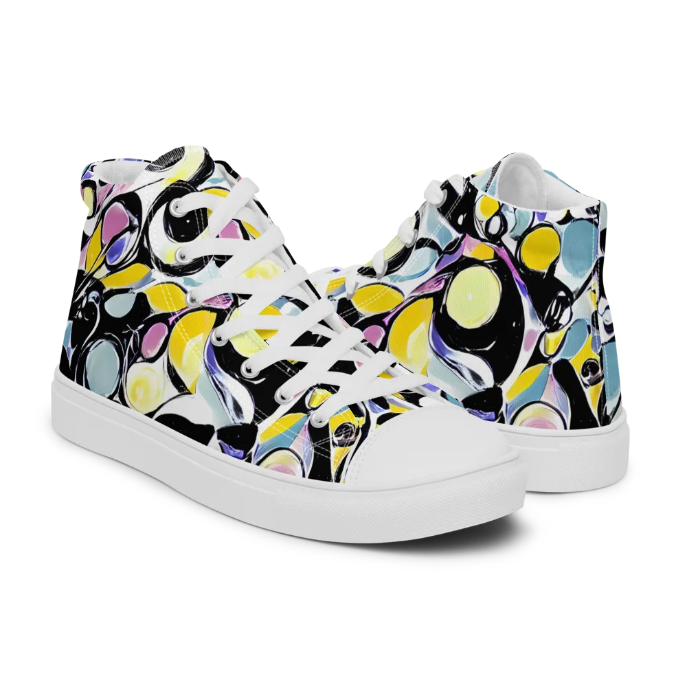 Electric Bubblegum on Women's High Top Canvas Shoes — Right