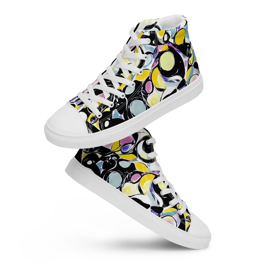Electric Bubblegum on Women's High Top Canvas Shoes — Front