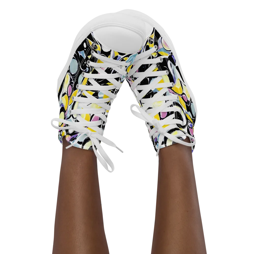 Electric Bubblegum on Women's High Top Canvas Shoes — Front