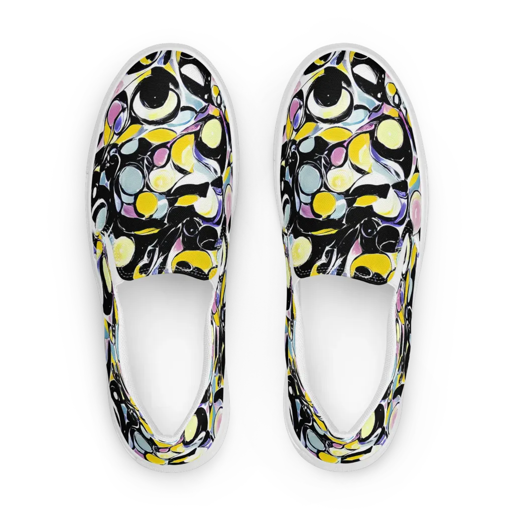Electric Bubblegum on Men's Slip-On Canvas Shoes — Front