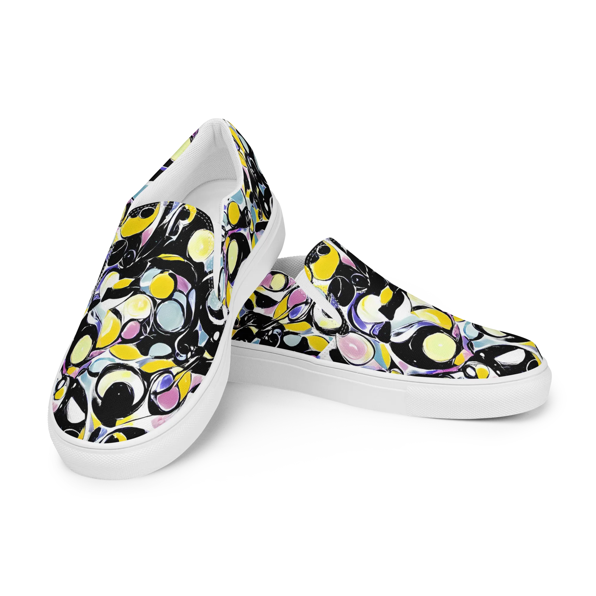 Electric Bubblegum on Men's Slip-On Canvas Shoes — Left Front