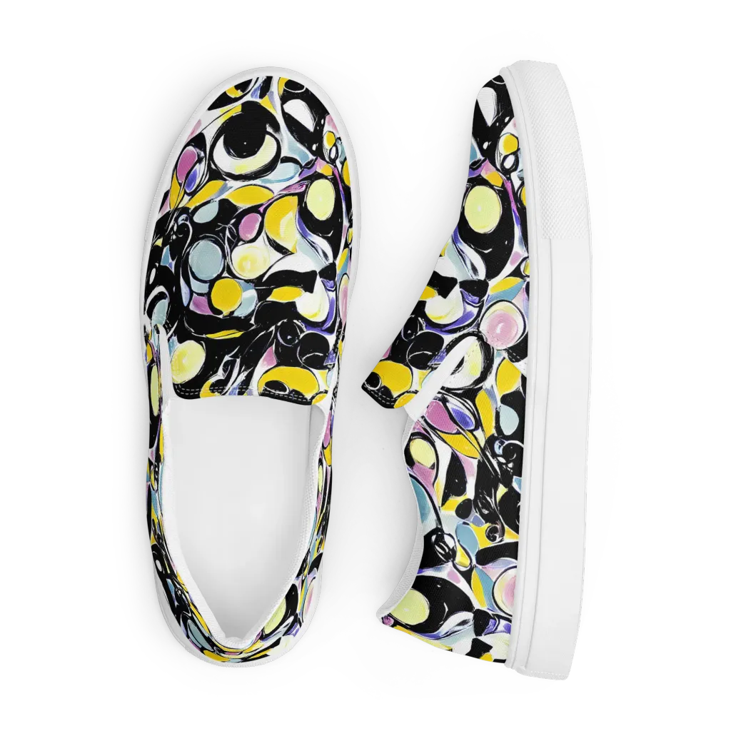 Electric Bubblegum on Men's Slip-On Canvas Shoes — Front
