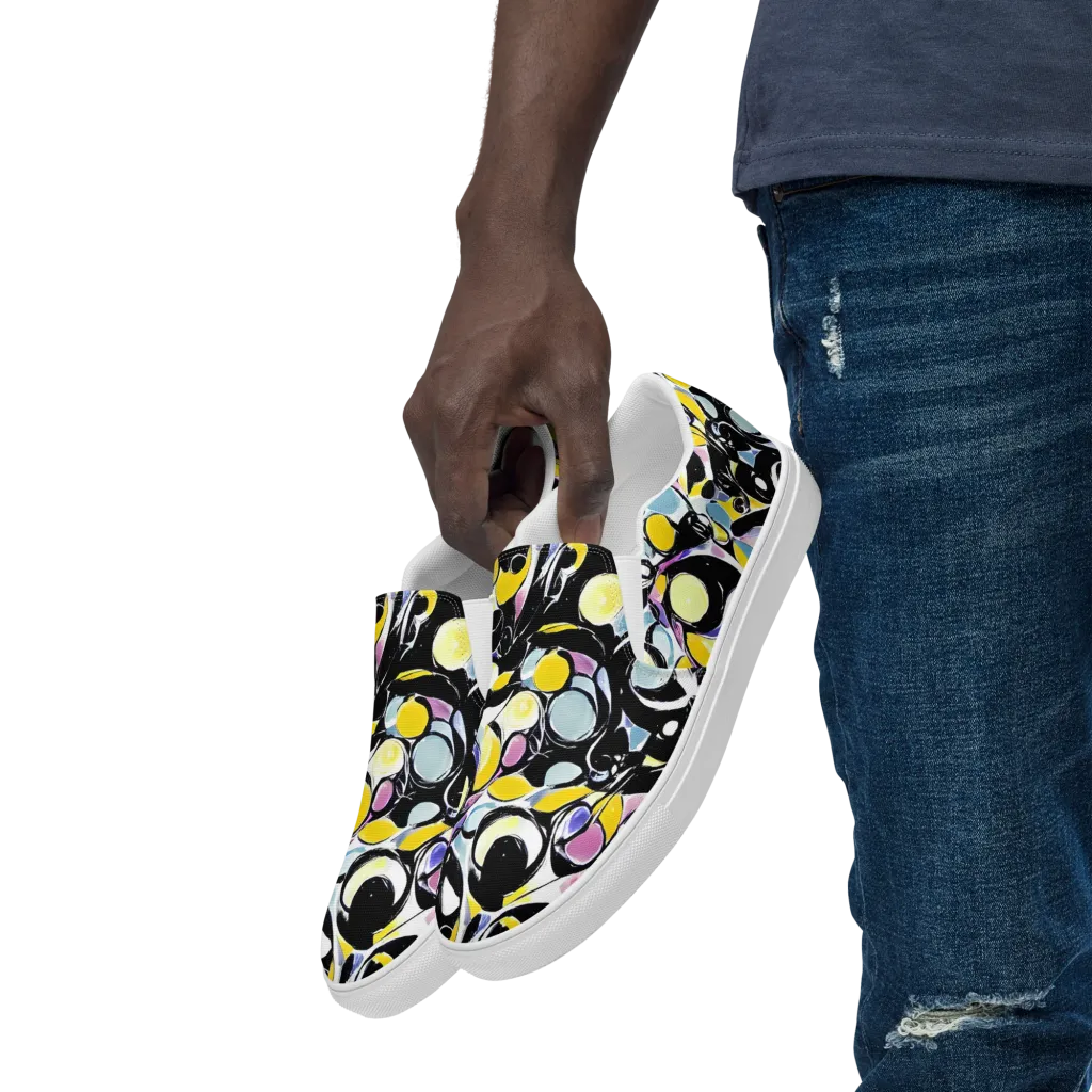 Electric Bubblegum on Men's Slip-On Canvas Shoes — Left Front